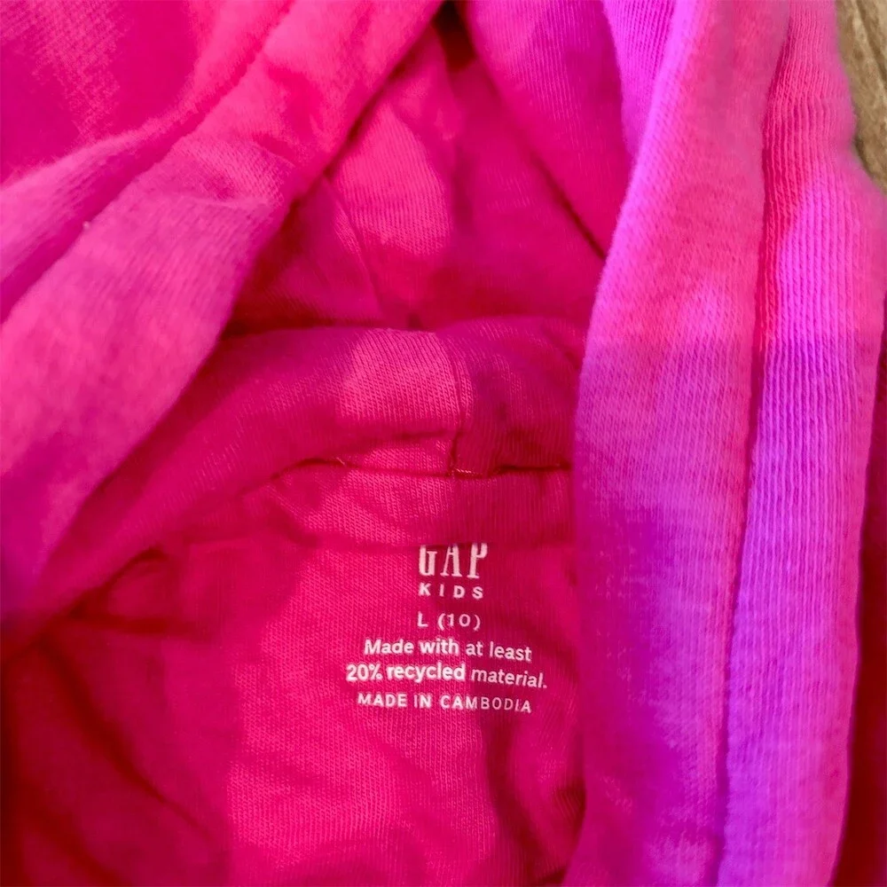GAP Kids Girls Hoodie Size L (10) Hot Pink Cropped Pullover Elastic Hem